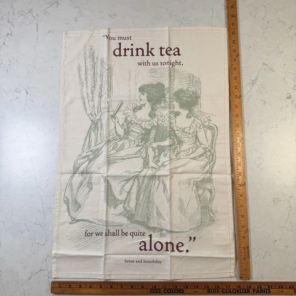 Jane Austen Sense And Sensibility Cotton Kitchen Tea Towel New NWT 16